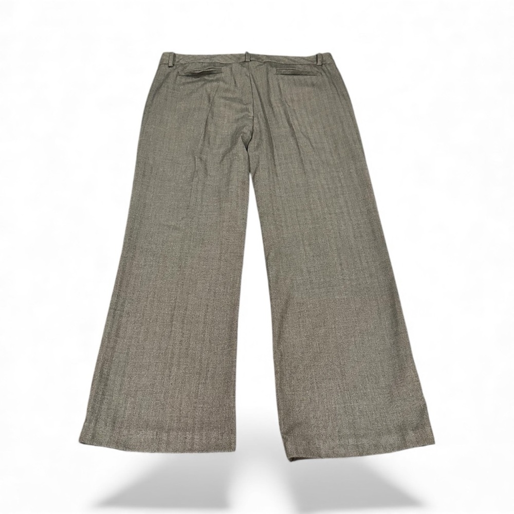 Sandro Herringbone High Rise Waist Trousers Grey Black White Wide Leg Pants 14 - Picture 3 of 9
